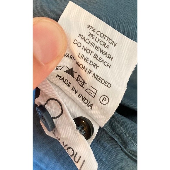 Rare Rabbit Button Down Shirt Size Large Men’s Blue Long Sleeve - Picture 6 of 9